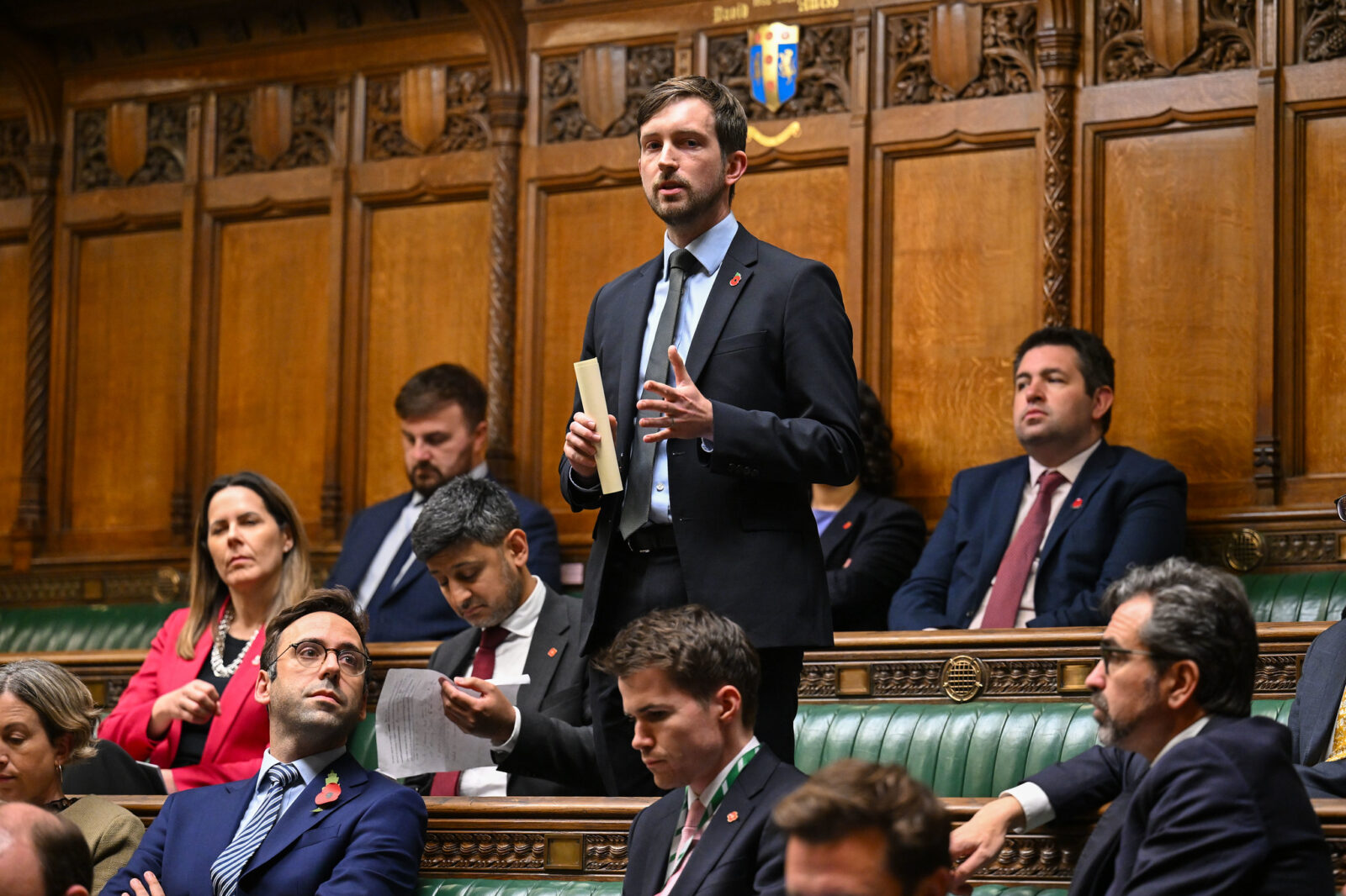 Dan standing up in the House of Commons chamber