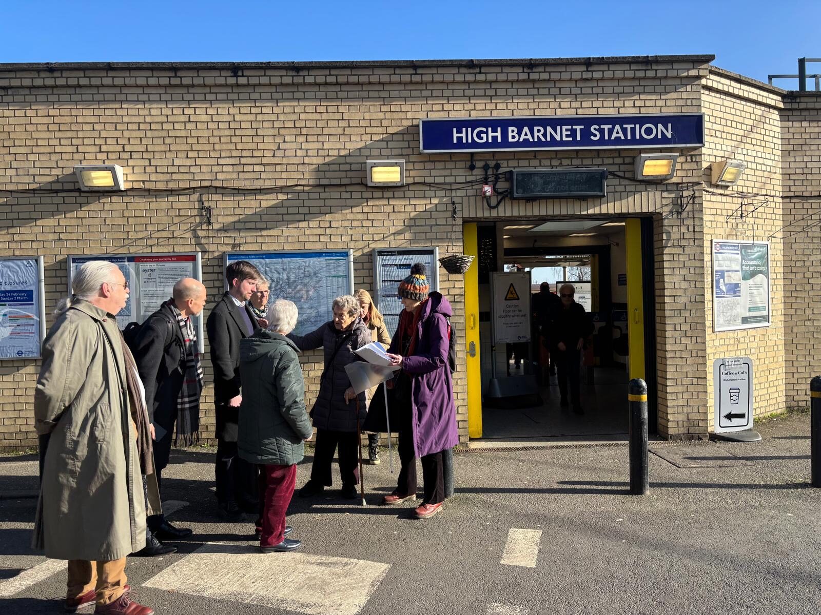 Dan and constituents outside High Barnet Station