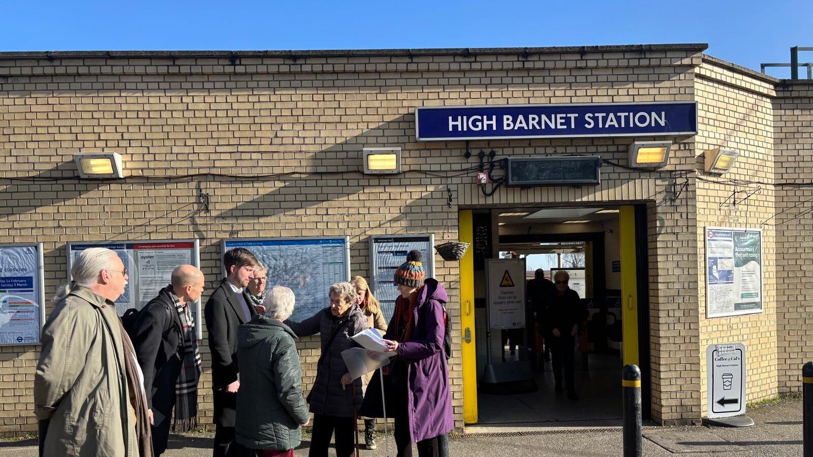 Dan and constituents outside High Barnet Station