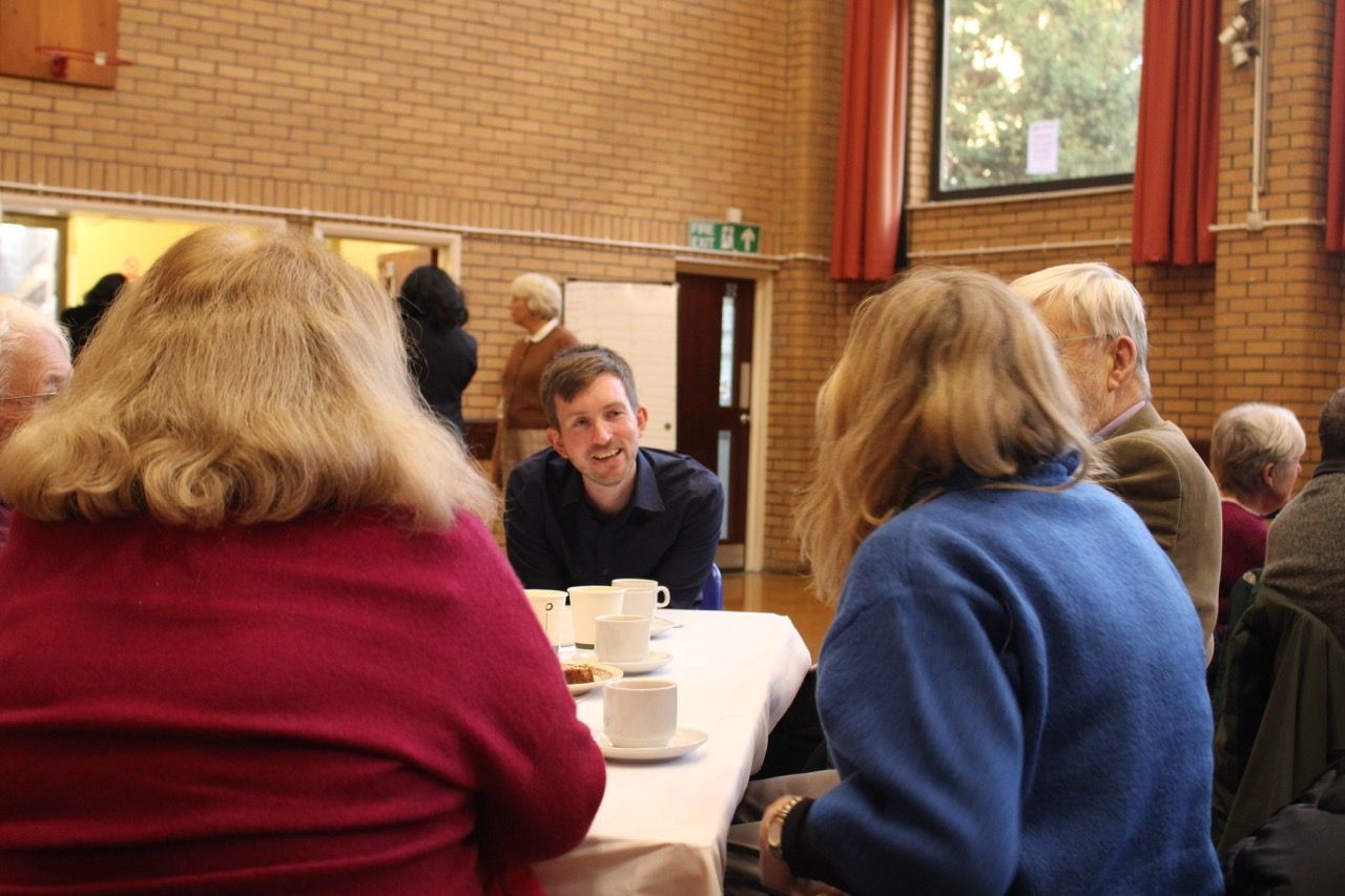 Dan with constituents at his Tea with Tomlinson event